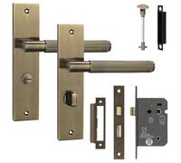 Decoranddecor Door Handle Set - Internal Door Handles With Lock For Bathroom Doors - Door Handle Sets For Bathroom - Hera Range