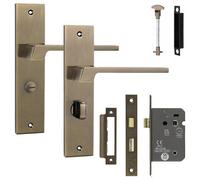 Decoranddecor Door Handle Set - Internal Door Handles With Lock For Bathroom Doors - Door Handle Sets For Bathroom - Spectra Range
