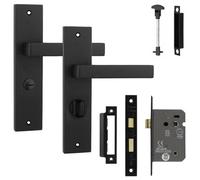 Decoranddecor Door Handle Set - Internal Door Handles With Lock For Bathroom Doors - Door Handle Sets For Bathroom - Lumina Range