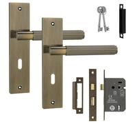 Decoranddecor Door Handle With Lock - Internal Door Handles For Wooden Doors - Door Handle Sets For Privacy - Hera Range