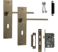 Decoranddecor Door Handle With Lock - Internal Door Handles For Wooden Doors - Door Handle Sets For Privacy - Spectra Range