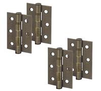 Decoranddecor Door Hinges Internal - Fir 3inc / 76mm - Ball Bearing - Steel - Antique Brass - 2 Pairs