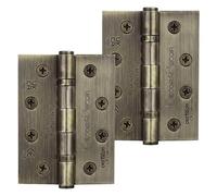 Decoranddecor Door Hinges Internal - Fir 4inc / 102mm - Ball Bearing - Steel - Antique Brass - 1 Pair