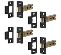 Decoranddecor Door Latches for Internal Door 64mm 4 Pack Matt Black | Tubular Latch 64mm 2.5 Inch, Mortice Latch, EN12209 FD60 Fir 44mm Backset, Interior Door Mechanism