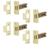 Decoranddecor Door Latches for Internal Door 64mm 4 Pack Polished Brass | Tubular Latch 64mm 2.5 Inch, Mortice Latch, EN12209 FD60 Fir 44mm Backset, Interior Door Mechanism