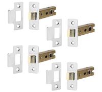 Decoranddecor Door Latches for Internal Door 64mm 4 Pack Polished Chrome | Tubular Latch 64mm 2.5 Inch, Mortice Latch, EN12209 FD60 Fir 44mm Backset, Interior Door Mechanism