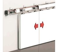 Decoranddecor Double Symmetric Synchronised Sliding Door Track Kit - 120Kg Max Door - 3600mm Track