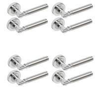 Decoranddecor Duo Colour Internal Round Door Handles - Aluminium Silver for Bedrooms, Bathrooms, and Internal Doors Enigma Range Stylish Design - 4 Pack