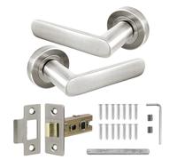 Decoranddecor Echo Satin Nickel Door Lever Handles - 54mm Round Rose - Aluminium -