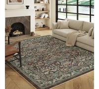 Decoranddecor Floral Entryway Rug, 60x90cm - Non-Slip, Stain Resistant, Pet Friendly, Vintage Style Bedroom Easy Clean Durable Carpet - Orlina