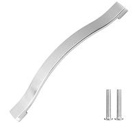 Decoranddecor Floria Bow-Style Polished Chrome Cabinet Handles - Kitchen Cupboard and Wardrobe Pulls for Drawers & Doors, Elegant Silver Furniture Handles - 128mm Hole Center, Polished Chrome