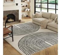 Decoranddecor Geometric Rugs Living Room, 120x170cm - Washable, Low Pile, Pet Friendly, Oriental Pattern Dining Easy Clean Durable Carpet - Brayen