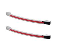 Decoranddecor - Glow Polished Nickel & Red Bow Kitchen Cabinet Drawer Cupboard Drawer Pull Door Handles - 192mm - Pair