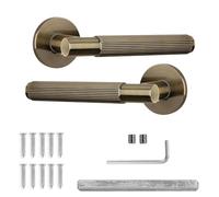 Decoranddecor Hera Antique Brass Internal Door Handles - Aluminium Handle Sets - Elegant and Durable Design for Wooden Interior Doors, Ideal for Bedrooms, Bathrooms, and Living Spaces