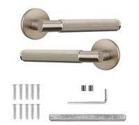 Decoranddecor Hera Silver Aluminium Lever Handle Sets - Internal Door Hardware for Bedrooms and Bathrooms, Sleek Modern Design for Wooden Interiors in Homes and Contemporary Office Spaces