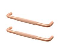 Decoranddecor - Insignia Matt Rose Contemporary Knurled D-Shape Cabinet Cupboard Drawer Pull Door Handles - 160mm - Pair
