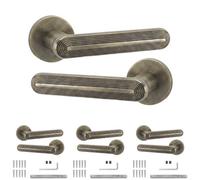 Decoranddecor - Internal Door Handles - Antique Brass Door Handle Set - Door Lever Handles - Pack Of 4 Pairs - Marin Range