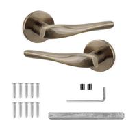 Decoranddecor - Internal Door Handles - Antique Brass Door Handle Set - Door Lever Handles - Pair Of Handles - Nanda Range