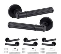 Decoranddecor - Internal Door Handles - Black Door Handle Set - Door Lever Handles - Pack Of 4 Pairs - Leto Range