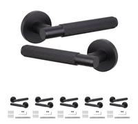 Decoranddecor - Internal Door Handles - Black Door Handle Set - Door Lever Handles - Pack Of 6 Pairs - Hera Range