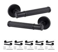Decoranddecor - Internal Door Handles - Black Door Handle Set - Door Lever Handles - Pack Of 6 Pairs - Leto Range