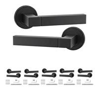 Decoranddecor - Internal Door Handles - Black Door Handle Set - Door Lever Handles - Pack Of 6 Pairs - Lumina Range