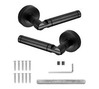 Decoranddecor - Internal Door Handles - Black Door Handle Set - Door Lever Handles - Pair - Enigma Range
