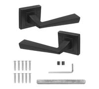 Decoranddecor - Internal Door Handles - Black Door Handle Set - Door Lever Handles - Pair - Helix Range