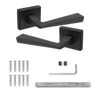 Decoranddecor - Internal Door Handles - Black Door Handle Set - Door Lever Handles - Pair Of Handles - Helix Range