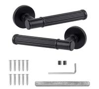 Decoranddecor - Internal Door Handles - Black Door Handle Set - Door Lever Handles - Pair Of Handles - Leto Range
