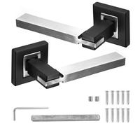 Decoranddecor - Internal Door Handles - Black Door Handle Set - Nickel Door Lever Handles - Pair - Nexus Range