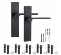 Decoranddecor - Internal Door Handles - Black Door Handle Set On Backplate - Door Lever Handles - Pack Of 6 Pairs - Spectra Range