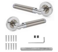 Decoranddecor - Internal Door Handles - Chrome Door Handle Set - Door Lever Handles - Pair - Enigma Range