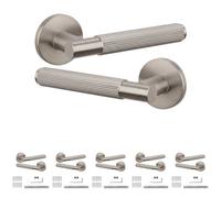 Decoranddecor - Internal Door Handles - Nickel Door Handle Set - Door Lever Handles - Pack Of 6 Pairs - Hera Range
