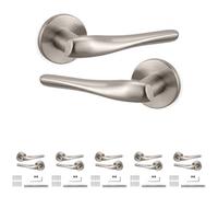 Decoranddecor - Internal Door Handles - Nickel Door Handle Set - Door Lever Handles - Pack Of 6 Pairs - Nanda Range