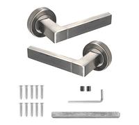 Decoranddecor - Internal Door Handles - Nickel Door Handle Set - Door Lever Handles - Pair - Lumina Range