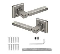 Decoranddecor - Internal Door Handles - Nickel Door Handle Set - Door Lever Handles - Pair - Nexus Range