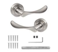 Decoranddecor - Internal Door Handles - Nickel Door Handle Set - Door Lever Handles - Pair - Nimbus Range