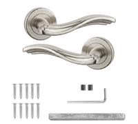 Decoranddecor - Internal Door Handles - Nickel Door Handle Set - Door Lever Handles - Pair Of Handles - Solace Range