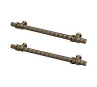 Decoranddecor - Kitchen Door Handles - Kitchen Cupboard Handles - Kitchen Handles - Antique Brass - Sienna - 160mm - Pair