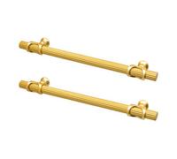 Decoranddecor - Kitchen Door Handles - Kitchen Cupboard Handles - Kitchen Handles - Matt Gold - Sienna - 224mm - Pair