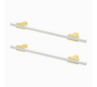 Decoranddecor - Kotata White & Polished Gold T-Bar Two Tone Slim Rectangular Kitchen Cabinet Handle - 160mm - Pair