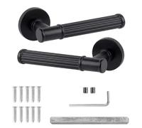 Decoranddecor Leto Matt Black Internal Door Handles, 1 Pair