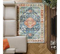 Decoranddecor Living Room Rugs, Washable Area Rugs, 120X170Cm, Non-Slip, Pet Friendly, Low Pile, Persian Rug - Avenza