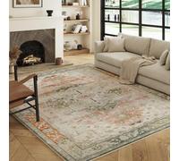 Decoranddecor Living Room Rugs, Washable Area Rugs, 120X170Cm, Non-Slip, Pet Friendly, Low Pile, Traditional Rug - Novera