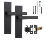 Decoranddecor Lumina Matt Black Internal Door Handles with Latch Kit