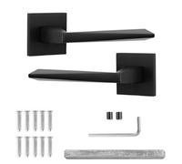 Decoranddecor Luxe Black Door Handles - Internal Door Handles For Wooden Doors - Interior Door Handles - Leda Range