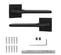 Decoranddecor - Luxe Internal Door Handles - Black Door Handle Set For Wooden Doors - Door Lever Handles - Pair - Pera Range