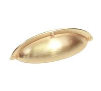 Decoranddecor Manna Cup Shell Half Moon Handles Pull Handle for Cupboard Cabinet Drawer (64mm Hole Center - 93,50 Overall Length, Gold)