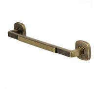 Decoranddecor Mara - Knurled Kitchen Cabinet Handle with Optional Backplate - Aluminium T-Bar Design for Cupboards - with Backplate 160mm Hole Center, Antique Brass